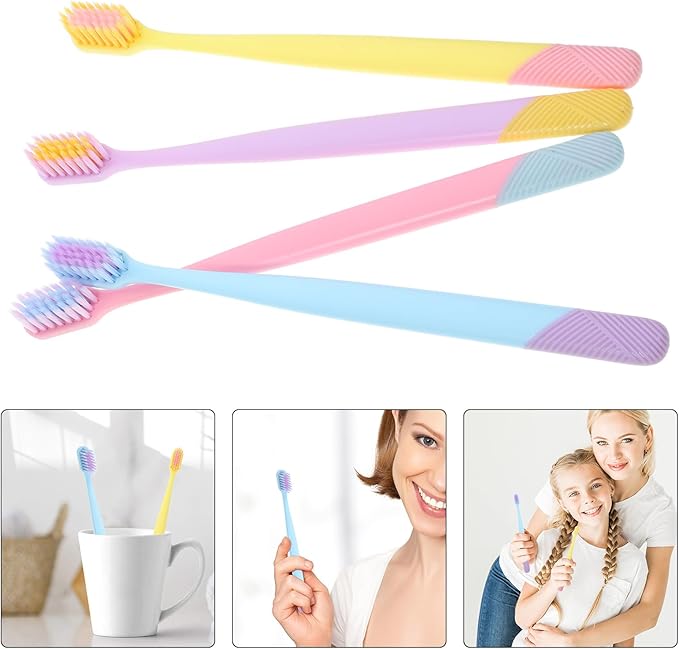 10pcs Soft Bristle Adult Toothbrushes Compact Small Brush Head Portable Manual Toothbrushes for Travel and Daily Oral Cleaning
