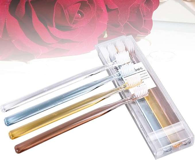 Superfine Soft Bristle Toothbrush Small Head 8pcs Crystal Manual Toothbrushes Bulk Pack for Adults Travel and Home Use