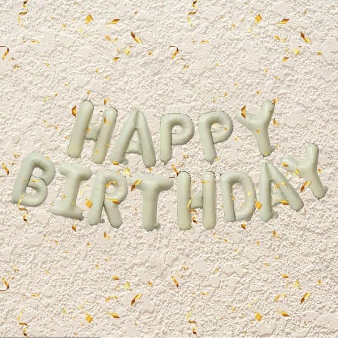Letter Balloons 16 Inch Mylar Foil Alphabet Balloon Letter A-Z Cream White Balloons Set for Wedding Birthday Party Decoration Banner 26pcs