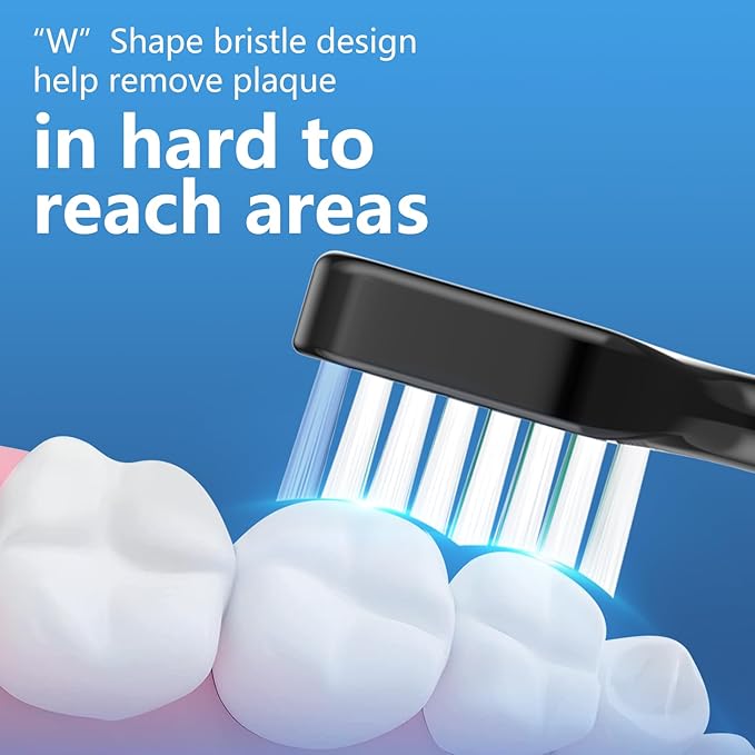 Harobey Replacement Toothbrush Heads for Waterpik Complete Care 5.0/9.0, and Compatible with AquaSonic Duo and Home Dental Center Electric Toothbruh, 10 Count(Pack of 1), Black
