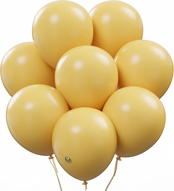 AFTERLOON® Biodegradable Balloons 24 pcs Apricot Yellow 12 Inch, Matte Color Thickened Extra Strong Latex Helium Float, Colorful Bulk Color ballon baloon Globos Para Decoration De Fiestas Kids