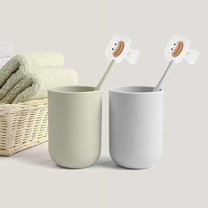 Upgrade Travel Toothbrush Head Covers Toothbrush Protector Cap Brush Pod Case Protective Portable Plastic Clip for Household Travel, Bathroom, School, Camping, Business (S, 4 Pack)