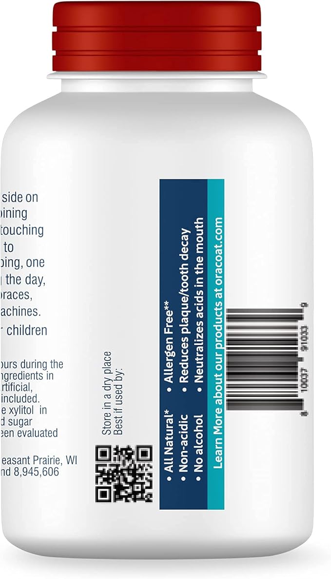Oracoat XyliMelts for Dry Mouth Night Time or Day - Moisturizing Dry Mouth Adhering Discs, Sugar Free with Xylitol, 230 Count, Cinnamon, 8-Hour Relief