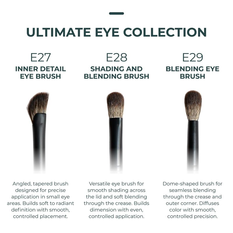 Rose and Ben Beauty E29 Blending Eye Brush | Tapered Dome for Contouring & Depth | Cruelty-Free Bristles