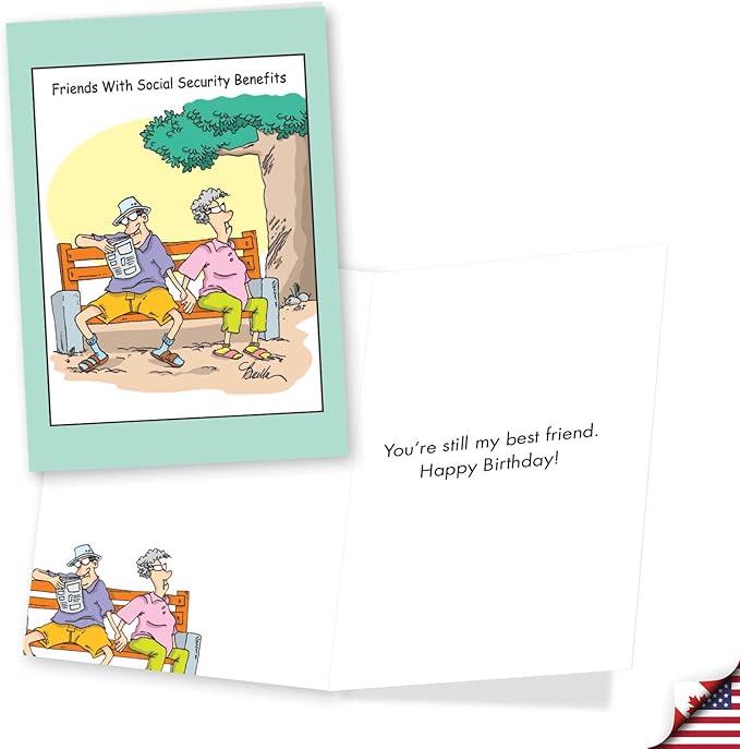 NobleWorks Assortment Pack of 3 Humorous Birthday Greeting Cards with Envelopes (3 Designs, 1 Each) Senior Life VC7957BDG-C1x3