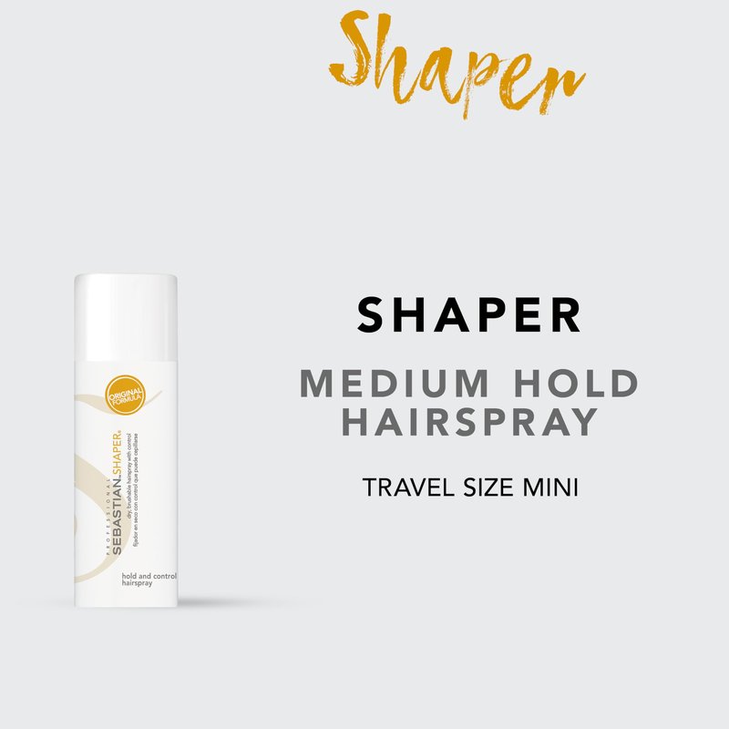 Sebastian Professional Shaper, Classic 80% VOC, Humidity-Resistant, Medium to Strong Hold, 24-Hour Control, Travel Size, Mini Hairspray, 1.5oz