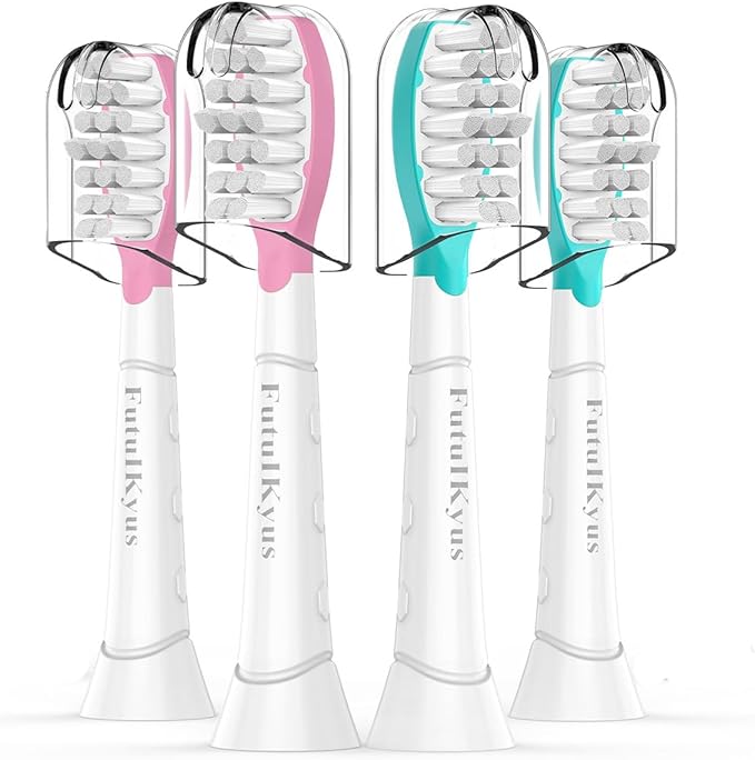 Kids Replacement Heads for Philips Sonicare: 7+ Child Soft Electric Toothbrush Standard Children Brush Head for Boy Girl, Pink & Blue 4 Pack