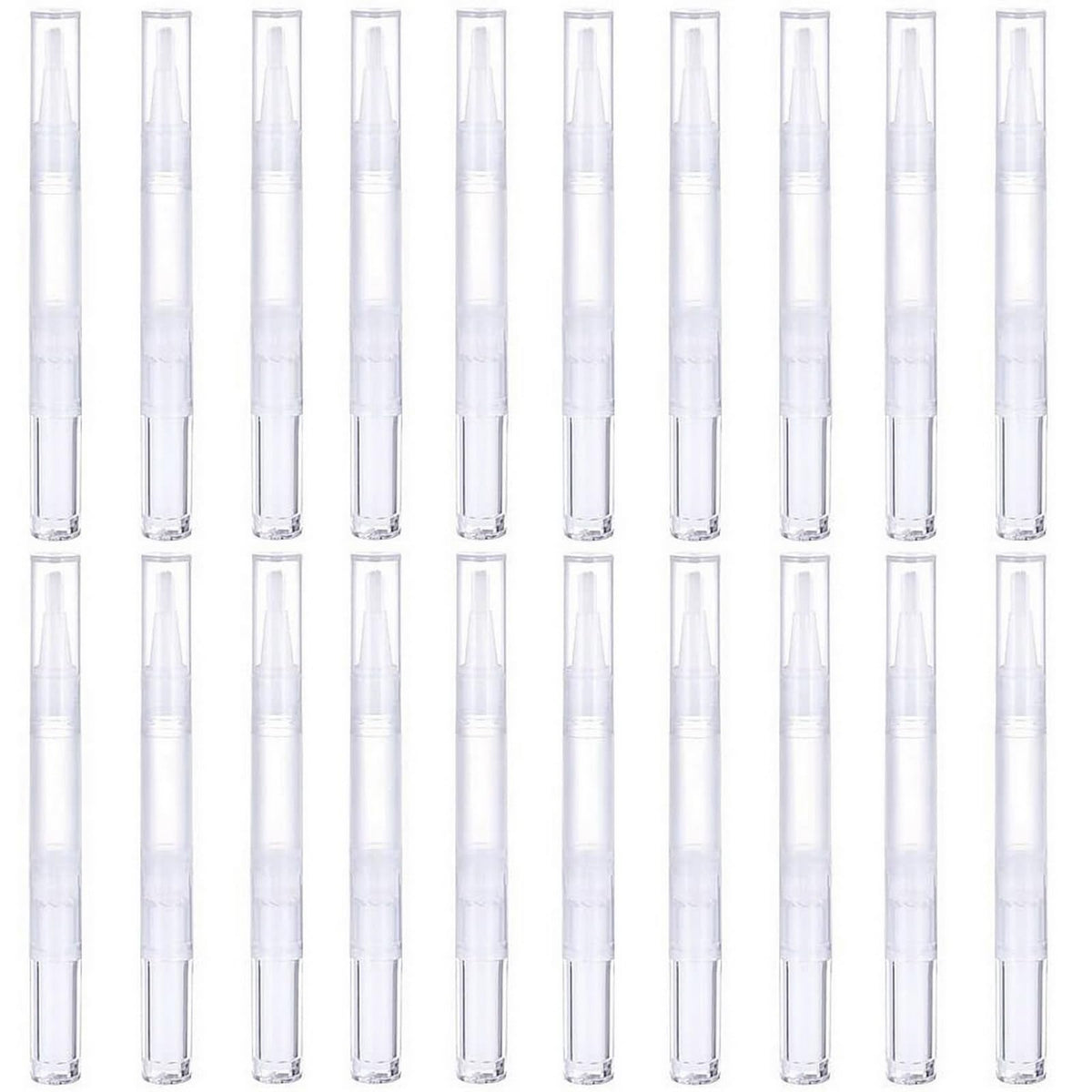 AyeVision SUEIANNMN 20Pcs Transparent Twist Pens,3ml Nail Twist Pens Empty Transparent Nail Oil Pen with Brush Empty Cuticle Oil Pen Cosmetic Container Pen for Lip Gloss Eyelash Growth Liquid