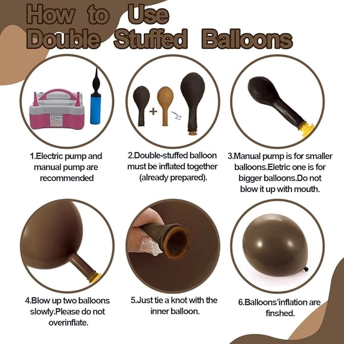 Brown Balloon Arch Kit Double Stuffed Dark Tan Pearl White Sand Gold Balloon Garland for Neutral Birthday Baby Shower Gender Reveal Bridal Graduation Party Decorations