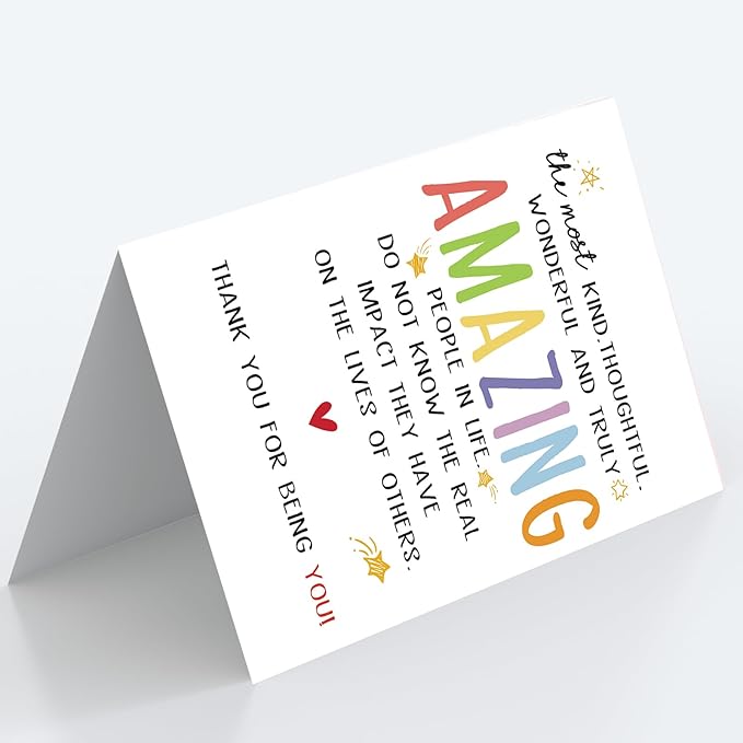 Cute Thank You Card for Best Friend Bestie, Appreciation Gifts for Teacher Boss Coworker Doctor, Sweet Friendship Card for Him Her