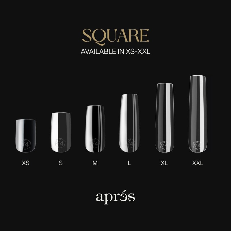Aprés Gel-X® Square Box of Nail Tips | 280 Gel-X Tips, Soft Tips, 14 Sizes 00-9 | Half-sizes Included (Natural Square Short, 280 Count)