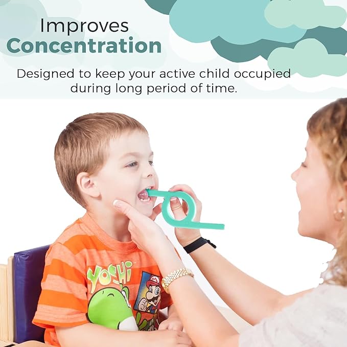 TalkTools Chewy | Oral Motor Sensory Tool for Kids and Toddlers | Therapy Tools to Improve Chewing and Biting (Green and Purple, 2 Count (Pack of 1))