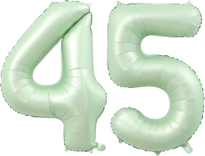 40 Inch Olive Green Large Number Balloons 0-9, Number 45 Balloons Foil Mylar Big Number Balloons, Helium Number Balloons Decorations For Birthday, Anniversary Events, Wedding Party