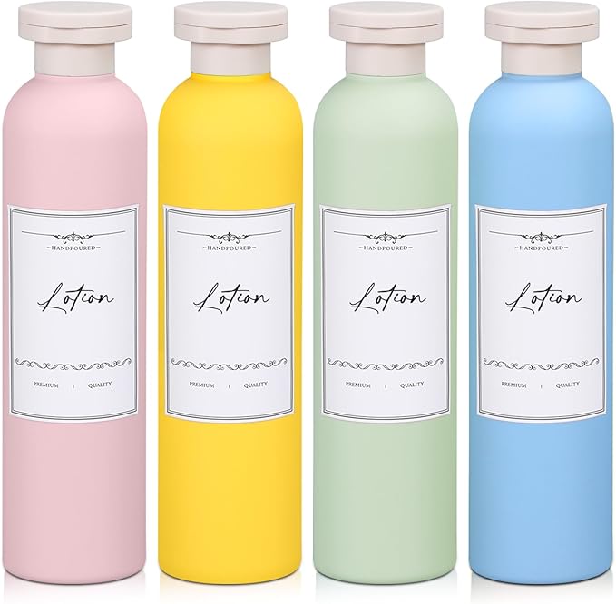 Travel Shampoo Bottle, Empty Plastic Squeeze Bottles 8.8oz with Flip Cap, Lotion Container for Toiletries Travel Size Shampoo and Conditioner