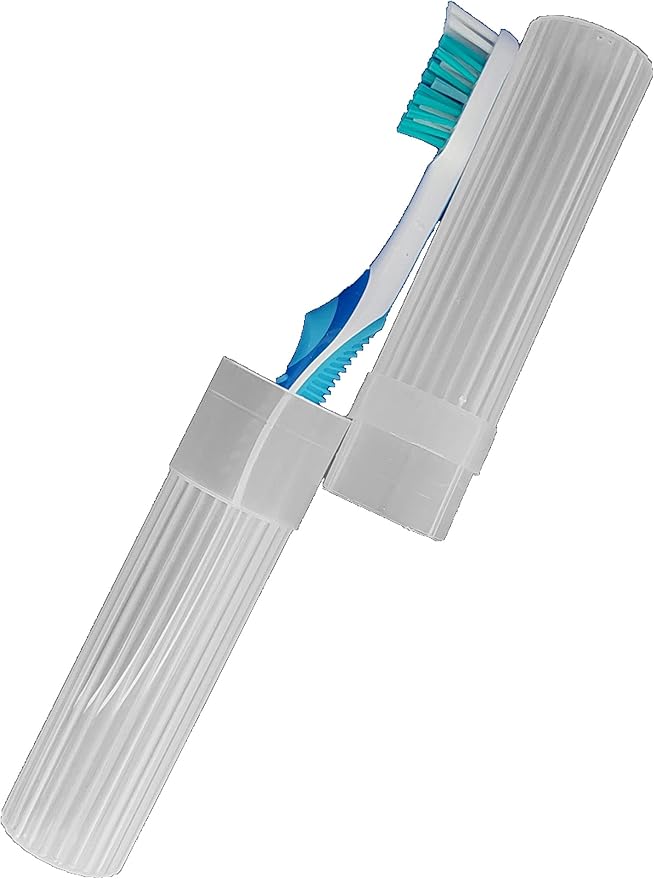 Toothbrush Holder (White) - Made in The USA. W/Ventilation Holes.
