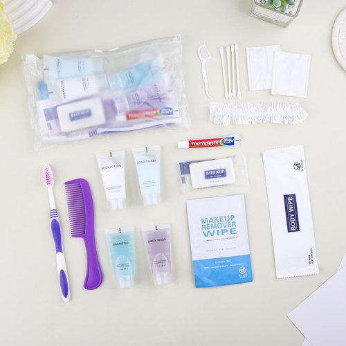 Pack of 10 Basic Toiletry Kits, Individually Packed, Personal Hygiene Kit Bulk Homeless Care Package Supplies, Travel Size Convenience Kits Suitable For Hotel, Home, Camping, Travel