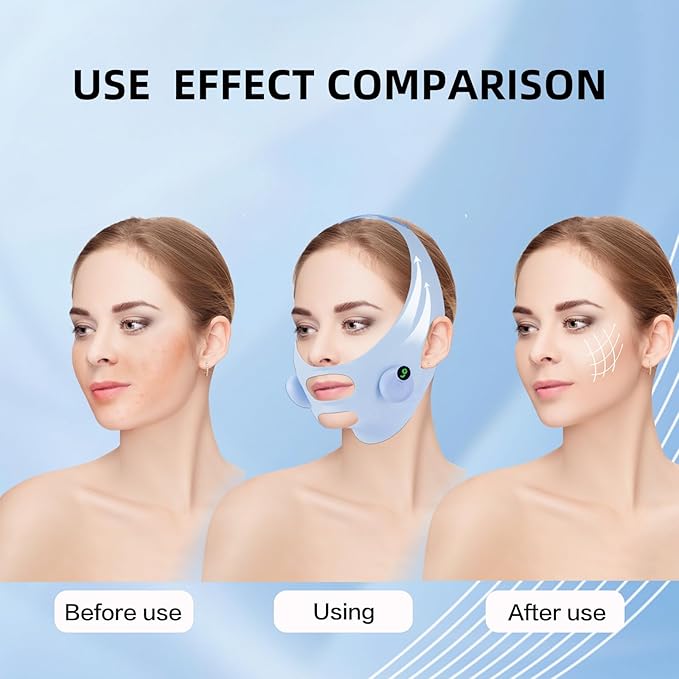 V-Shaped Face Machine Double Chin Reducer, Electric Double Chin Reducer & Face Lifting Device with 6 Modes 9 Intensity Levels