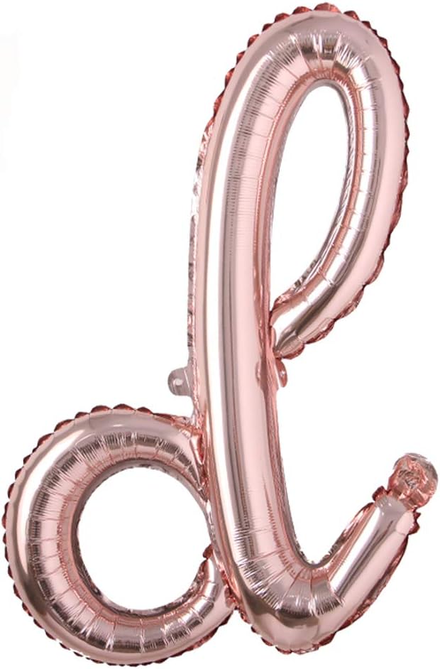 18 Inch Rose Gold Happy Birthday Balloons - Lowercase Letters Handwriting Style Balloons for Birthday Party Decoration