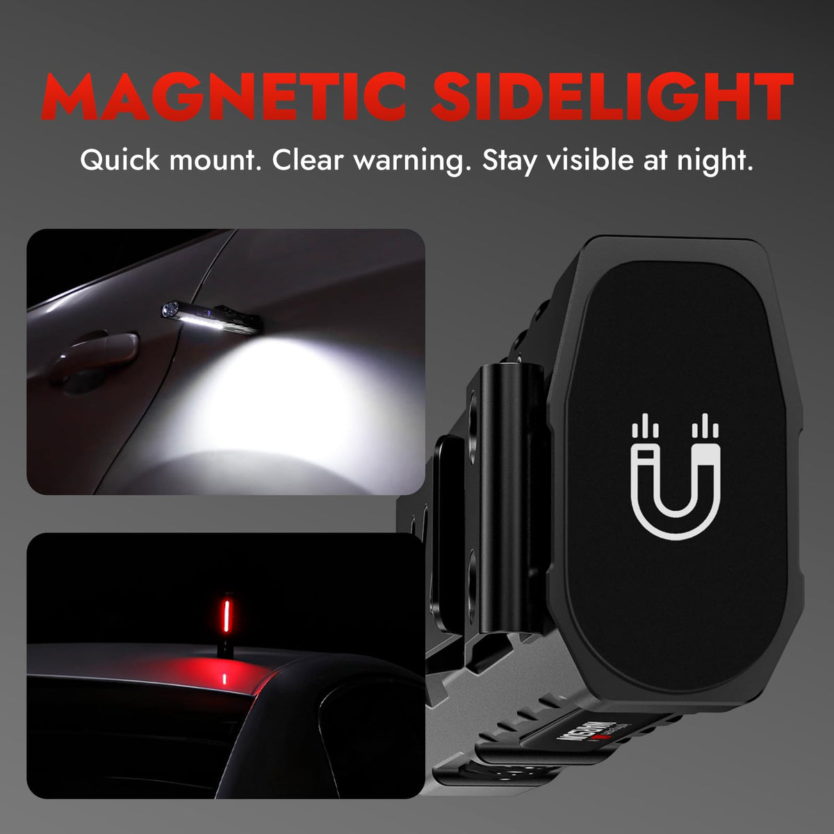 WARSUN T9PRO Pocket Flashlight Rechargeable, 1500 Lumen EDC Flashlight with Magnet Base and Clip, Compact Work Light for Dog Walking, Camping, Car Repair, Home Repair, Power Outages and Everyday Carry