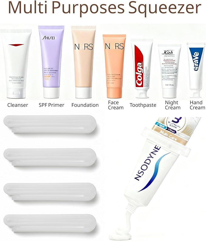 12-Pack Toothpaste Squeezer – PP Toothpaste Tube Squeezers, Toothpaste Dispenser & Tube Squeezer Tool for Bathroom, Works with Creams, Cosmetics in Tubes