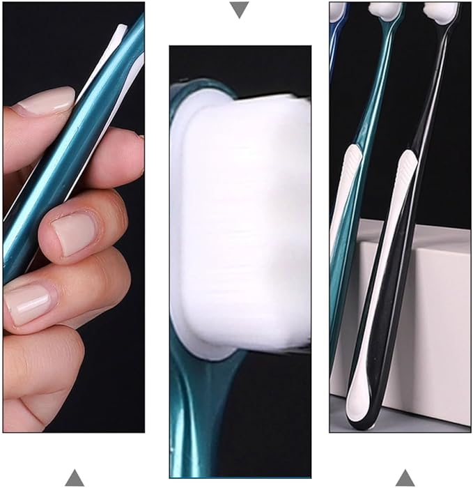 Adult Large Soft Bristle Toothbrush 4pcs, Flexible Handheld Tooth Brush Set for Household Oral Care, Suitable for Seniors and Daily Teeth Cleaning Random Color Random Color