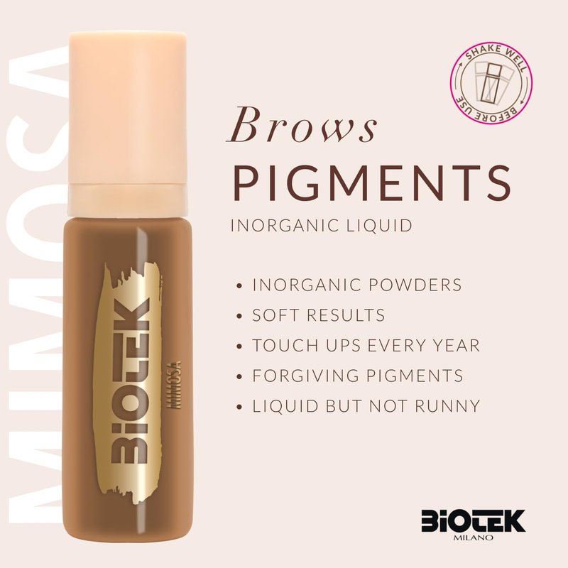 Brows Pigment for Professional Permanent Make Up - Inorganic Liquid - Honey Blonde Color- Made in Italy (Mimosa, 0.50 Fl Oz (Pack of 1))