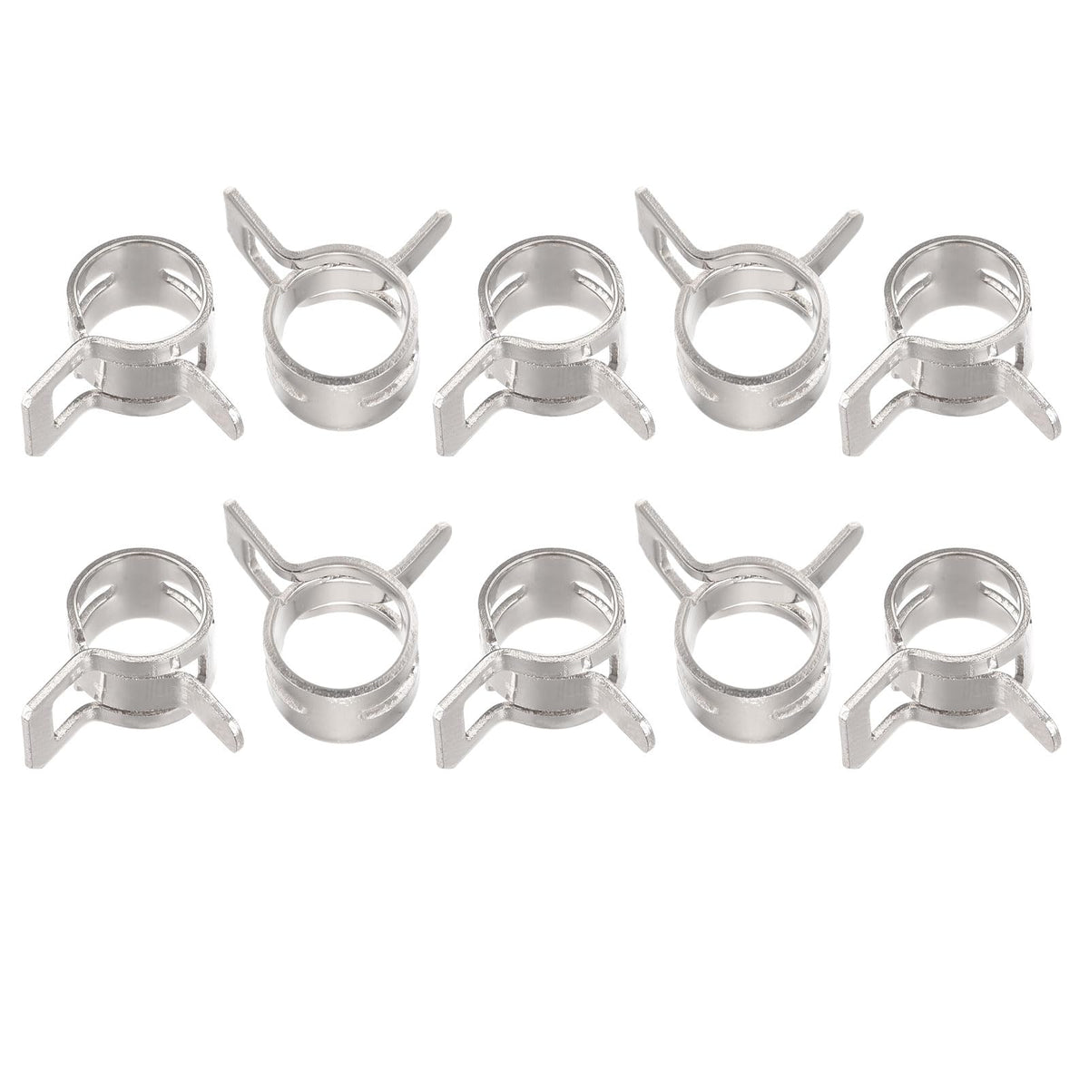 uxcell 10pcs 9mm Spring Band Type Action Fuel/Silicone Vacuum Hose Pipe Clamp Low Pressure Air Clip Clamp, Nickel Plated