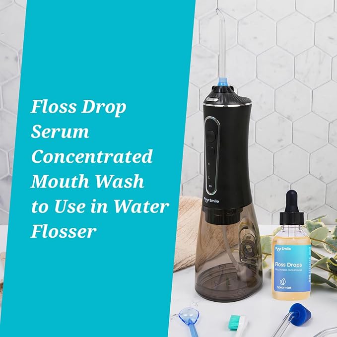 Complete Oral Kit - Dental Care Treatment | Water Flosser + Floss Drop Serum + Replacement Tips