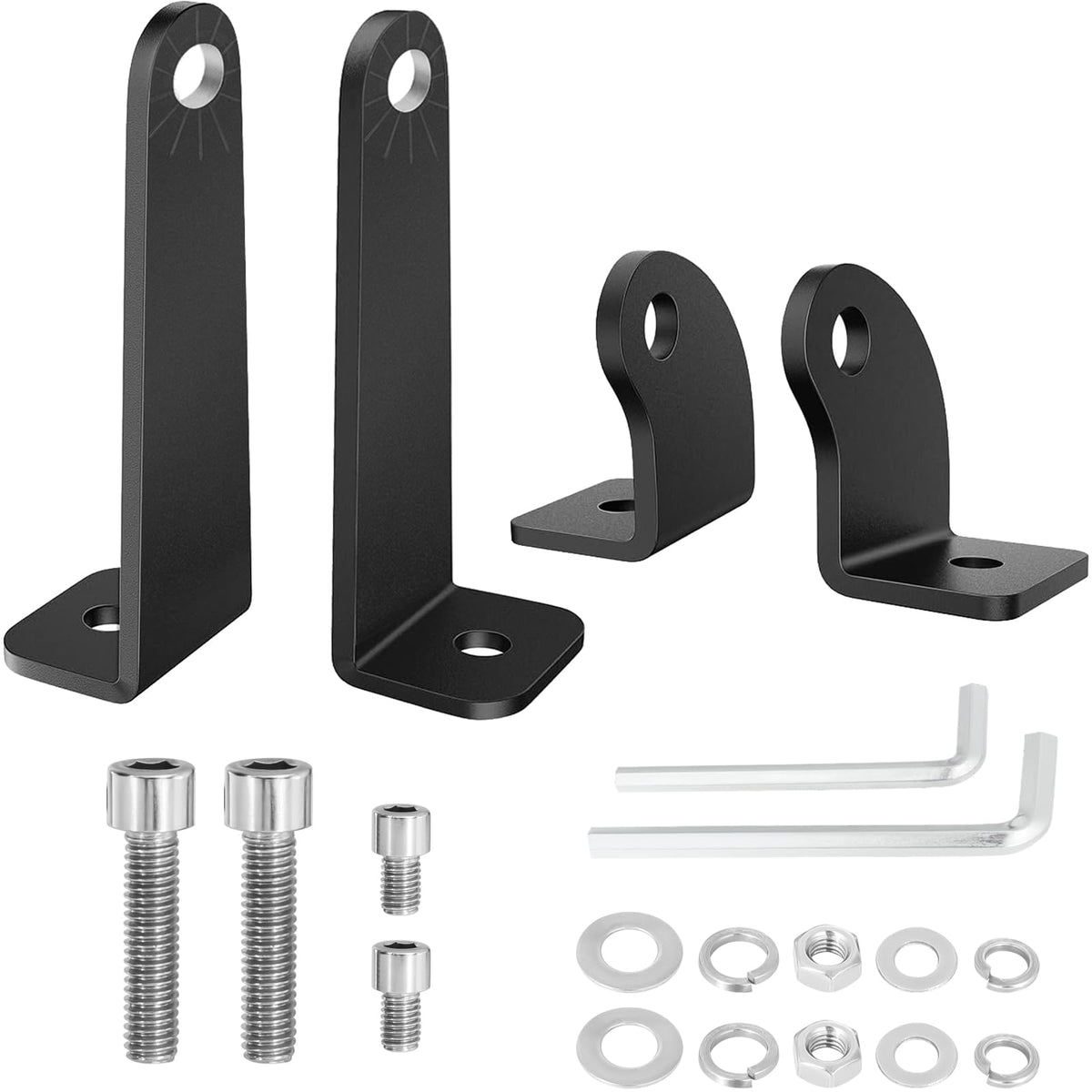 Light Bar Mounts Mounting Bracket, 4PCS Universal Side Mounted Brackets Kit for Single Row LED Light Bar for Truck ATV UTV - 2 Y