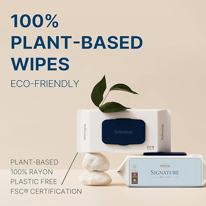 BEBESUP- Korea’s #1 Signature Eco Baby Wipes- 100% Plant-Based 99% Drinkable Water-Based Unscented Ultra-Thick Organic baby wipes Hypoallergenic for sensitive skin Flip-Top (1 Pack)