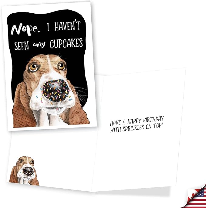 NobleWorks Assorted 3 Pack of Hilarious Dog Themed Birthday Greeting Cards with 5 x 7 Inch Envelopes (3 Designs, 1 Each) Party Pups VC2804BDG-C1x3