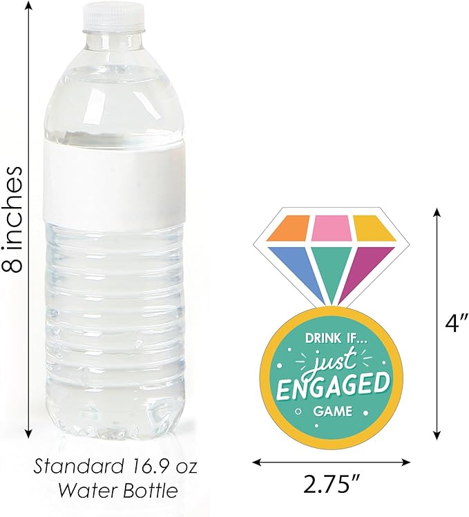 Big Dot of Happiness Drink If Game - Just Engaged - Colorful - Engagement Party Game - 24 Count