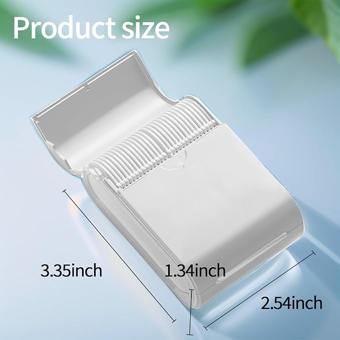 Portable Dental Floss Picks Case 2 Box，52 Count Flosser a Box – Travel Dental Hygiene Kit with Floss Stick and Toothpick Cases -White，Mint Flavored, Twin Line Design.
