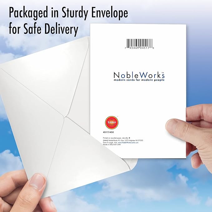 NobleWorks 50th Birthday Paper Card with 5 x 7 Inch Envelope (1 Card) Bday Lady Flipping Bird Birthday Cartoon 4517