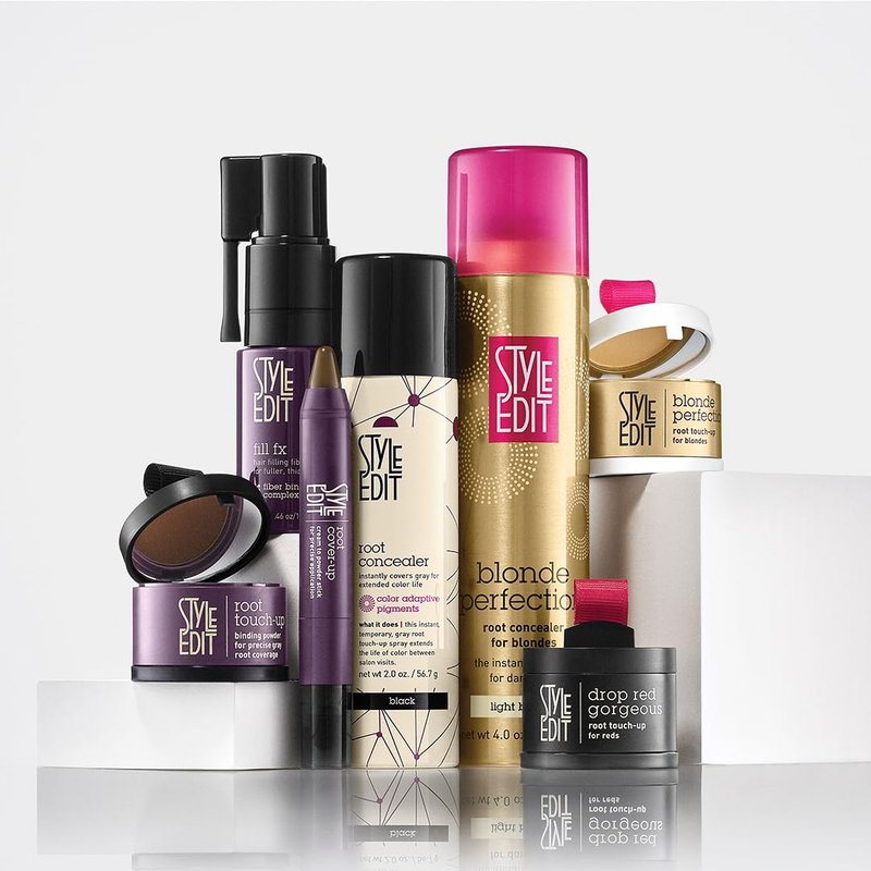 Style Edit Root Touch Up Spray | Temporary Hair Color for Gray Roots and Thinning Hair | Salon-Quality, Transfer-Resistant Hair Concealer | Medium Brown, 2 oz