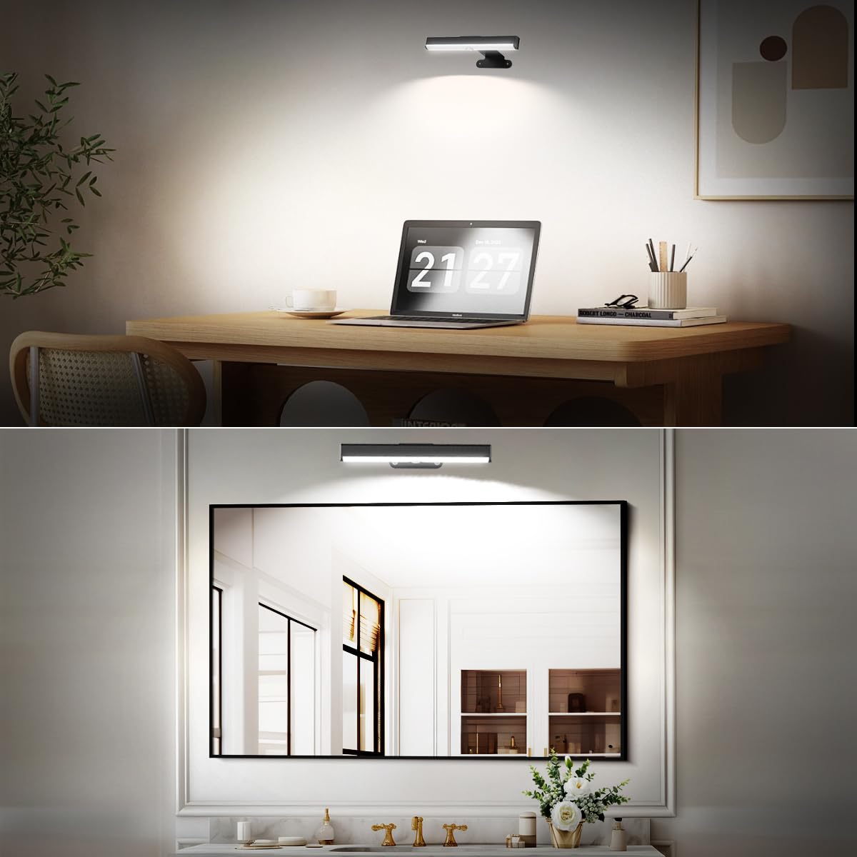 EUIOKUN Wireless Picture Light with Remote,Battery Operated Wall Sconces