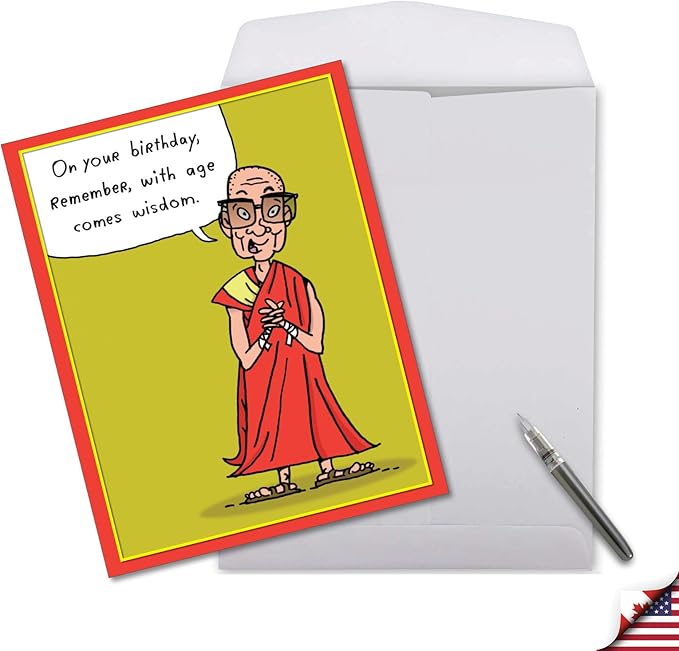 NobleWorks Jumbo Hysterical Birthday Greeting Card From Us 8.5 x 11 Inch with Envelope (1 Pack) Oversize Jumbo Bday Age Wisdom J8576BDG-US