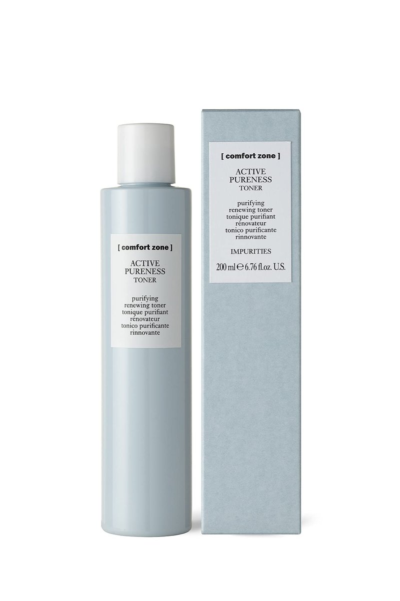 [ comfort zone ] Active Pureness Toner, Purifying Exfoliating Tonic, Minimizes Pores, Alcohol-Free Astringent, Renewing Prep for Oily Acne Prone Skin, Men & Women, Made in Italy, 6.76 Fl Oz