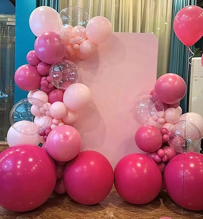 AZOWA 24 Inch Hot Pink Balloon 10 Large Latex Balloons for Party Wedding Birthday Baby Shower Decoration (Hot Pink, 10 Pcs)