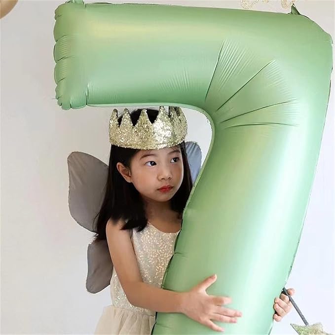 Sage Green Number 17 Birthday Balloons, 40 Inch Large Foil Number 1 & 7 Helium for Girls Boys, Olive Green 17th Birthday for Women Men Anniversary Wedding Jungle Party Decorations