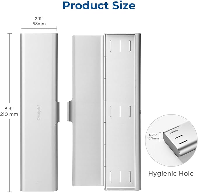 2 Pack Wider Aluminum Toothbrush Travel Case, Portable Travel Toothbrush Holder, Durable Manual Toothbrush Box Container for Traveling, Bathroom, Camping, Business Trip