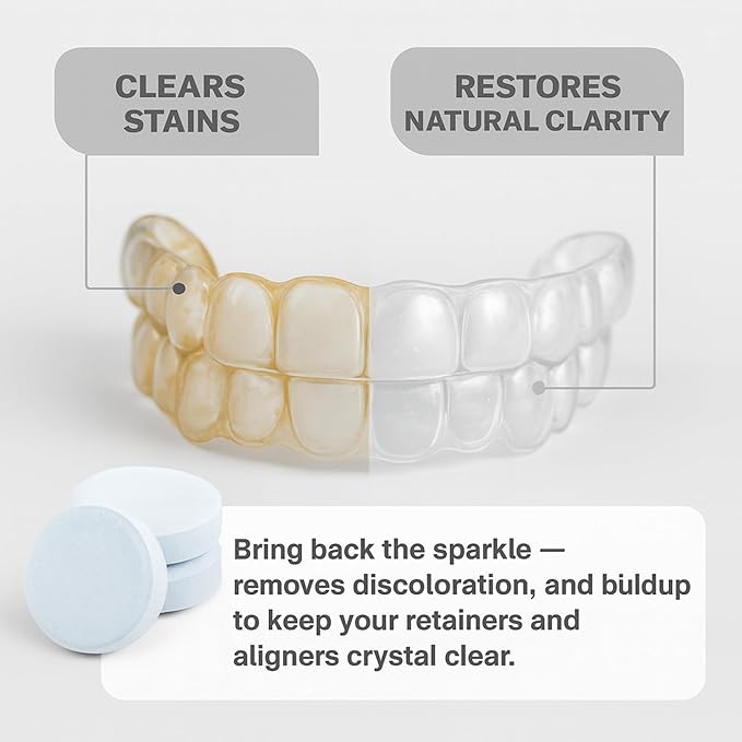 42 Count Retainer Cleaner Tablets for Aligner, Mouth Guard, Night Guard and More. Cleaning Tablets for Ultrasonic Cleaners - Fresh in 3 Minutes - 1.5 Month Supply - Mint