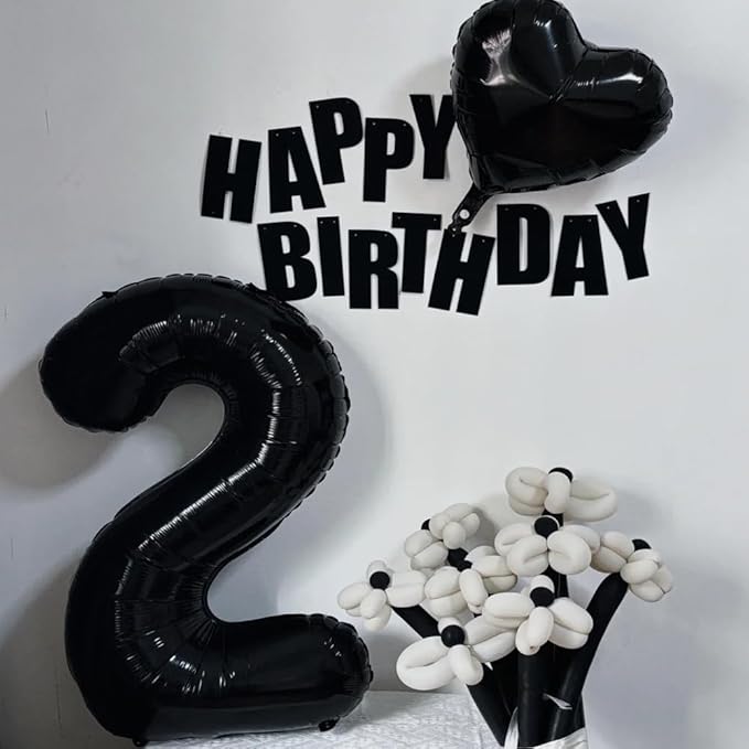 40 inch Black 7 Number Balloon Giant Foil Helium Balloons Black Large Digital Balloon 7 Number 7 Balloons for 7th Birthday Party Decorations Anniversary Events Decoration Supplies