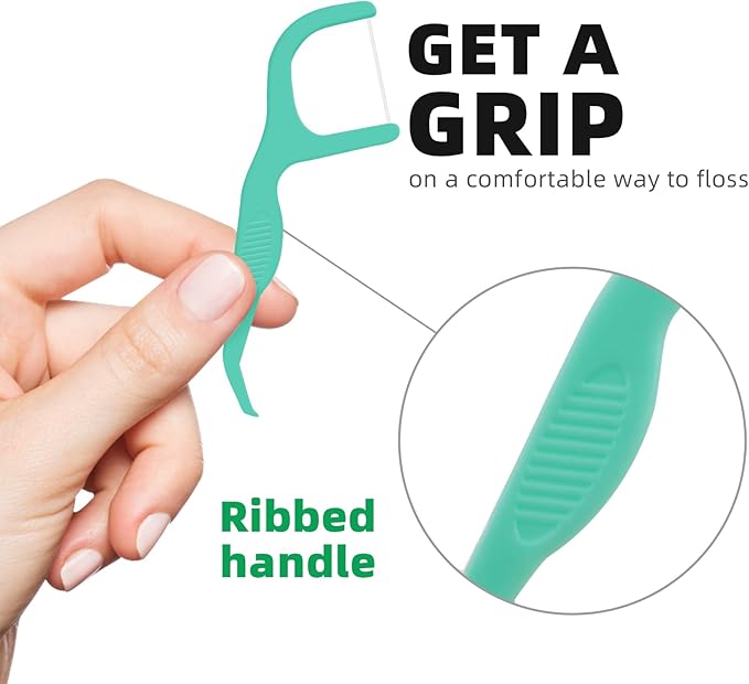 RAZOKO Dental Floss Picks | Toothpick, Shred-Resistant Floss, Easy Grip Handle, Fresh Mint Flavor, 75 Count (Pack of 3)