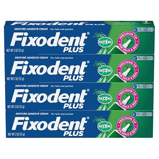 Fixodent Plus Scope Secure Denture Adhesive 2.0oz (Pack of 4)