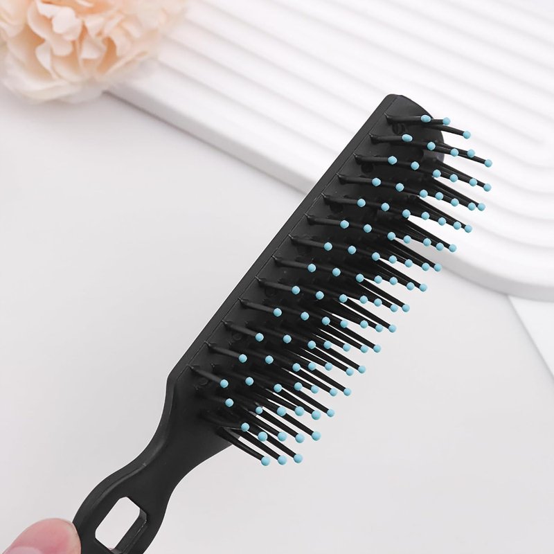 Gisdo 50 Pcs Hair Brush Combs Set in Bulk for Homeless Individually Wrapped Curly Thick Long Smoothing Hair Brush Detangling Hairbrush for Women Kids Hotel Homeless Nursing Charity (Black)