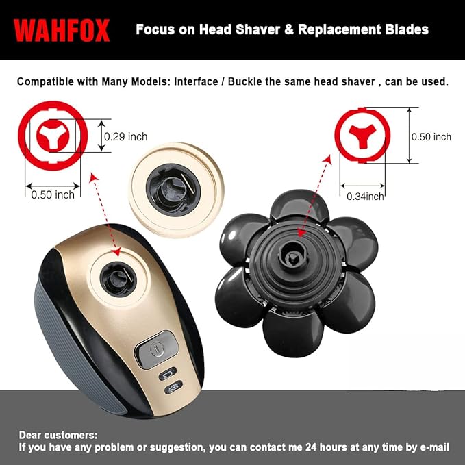 FOXSONIC 7 Blades Compatible with Wyklaus SHPAVVER shaver Head Shaver Replacement Heads 7 Heads for Many Main Brands Electric Shaver Razor Bald Men Head Shaver Blades