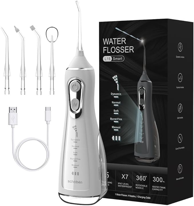 Electric Water Flosser Water Flosser Portable Oral Irrigator Oral Cleaning (L15 White)