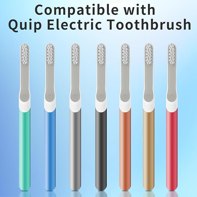 Toothbrush Replacement Heads for Quip Adult Electric Toothbrush, Soft Bristles, 6 PackBrush Head Refills, White