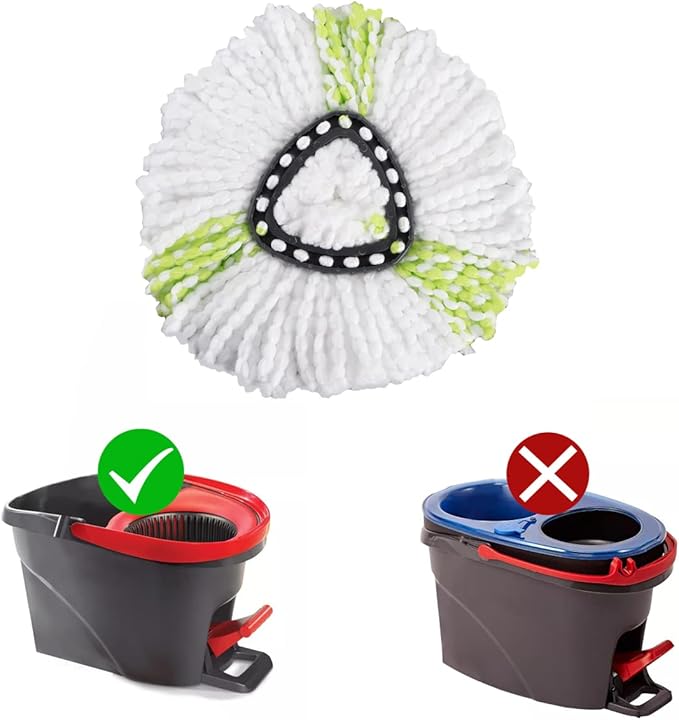 Matthew Cleaning 6Pack Green Microfiber Spin Mop Replacement Head Compatible with EasyWring Spin Mop Replace Head-EasyWring High Absorbency,Machine Washable,Microfiber Spin Mop Refills